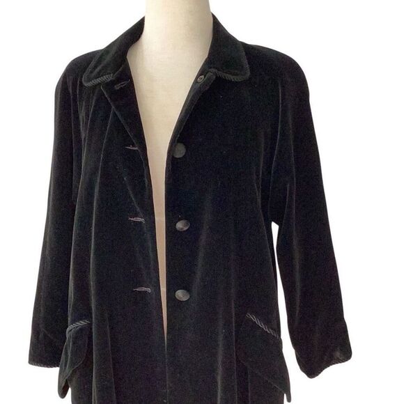 Vintage Bergdorf Goodman Drizzle Velvet Opera Coat Women’s 4 Black Jacket - Picture 1 of 15